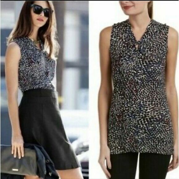 Cabi #3242 Osaka Night Bowie animal print blouse size small - Picture 1 of 5